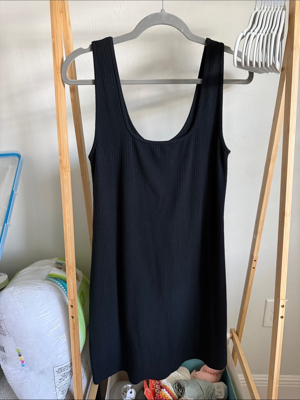 Abercrombie & Fitch Black Ribbed Tank Mini Dress